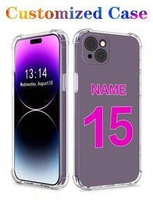 1pc Transparent Shockproof Customized Name Phone Case, Personalized DIY Design, Eternal And Fashionable Phone Cover, Suitable For S25 Ultra/S25 Plus/S25/S24 Ultra, 11/11 Pro/11 Pro Max/12/12 Pro/12 Mini/12 Pro Max/13/13 Pro/13 Pro Max/13 Mini/14/14 Plus/14 Pro/14 Pro Max/15/15 Plus/15 Pro/15 Max/16/16 Plus/16 Pro/16 Pro Max 16E, Android Phones - Clear - View 6