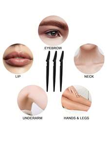 16 piezas/8 piezas/1 pieza Juego de recortador de cejas, herramienta exfoliante para la piel, afeitadora facial, afeitadora de precisión, herramienta de exfoliación suave, fácil moldeado de cejas, recortador de cejas, kit de eliminación del vello facial - Negro - Ver 8