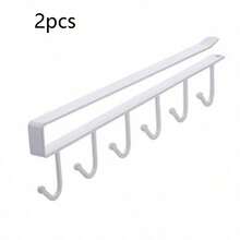 铁艺橱柜挂钩，无缝厨房挂钩，橱柜收纳挂钩，多功能挂钩，6钩衣柜收纳架 - 彩色 - 查看 13