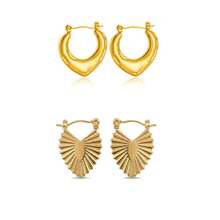 Orecchini in acciaio inossidabile per donne, set di gioielli in acciaio inossidabile di design alla moda per l'uso quotidiano, feste, vacanze, accessori da spiaggia, orecchini versatili casual da indossare tutti i giorni in stile vintage INS, adatti anche come regali a sorpresa per San Valentino, compleanno, Festa della Mamma, Ringraziamento o vacanze, eleganti orecchini dorati - Multicolore - Visualizzare 13