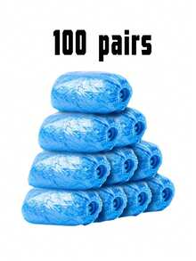 100 pares de protectores de zapatos desechables de plástico elástico de tamaño grande, azules, impermeables, resistentes a la suciedad y al desgaste, adecuados para la mayoría de los zapatos, uso en interiores, hogar, visitantes, viajes, fábricas, talleres y trabajos de renovación - multicolor - Ver 11