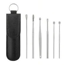 6-In-1 Portable Ear Wax Removal Tool Kit, Earwax Cleaner Curette Ear Spoon Ear Wax Removal Picker - View 6