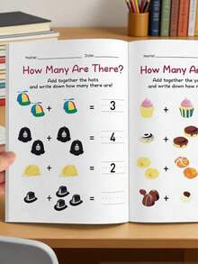 64-Page Math Workbook, Addition And Subtraction Within 10, Mental Arithmetic Practice, Preschool Math Workbook, Picture-Based Formula Decomposition Calculation Book, Fun Arithmetic Problem Book, Suitable For Early Childhood Numeric Cognition Enlightenment At Home, School, Students, Stationery, Learning Supplies, Back To School Season - Multi Color Random - View 4