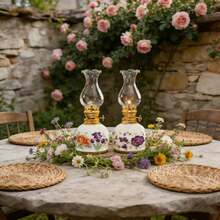1pc Vintage Ceramic Oil Lamp, Home Tea Room Courtyard Decor Oil Lamp, Antique Kerosene Lamp, Create Ambiance, Outdoor Lighting, Home Decor, Holiday Gift, Outdoor Courtyard Atmosphere Oil Lamp, Camping Wedding Fuel Lamp, No Electricity No Oil - 1PC - View 3