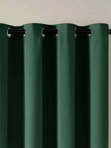 1pc/2pcs Solid Blackout Curtain Shades - Summer Home Decoration Thermal Insulated Grommet Blackout Draperies/Drapes For Bedroom, Living Room, Kitchen, Study, Office - Dark Green - View 11