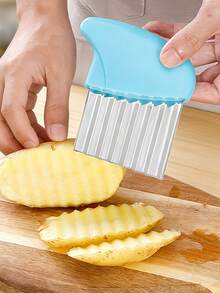Bộ 3 dao đa năng bằng thép không gỉ hình lượn sóng, dao cắt khoai tây chiên, dao thái khoai tây. - Nhiều màu - Xem 5