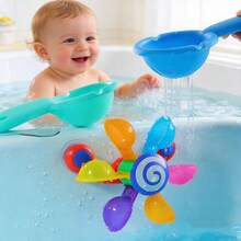 Kinder Badewannen Sprinkler Spielzeug, Wasserrad mit Schöpfer, Regenbogen Sprinkler Dusch Spielzeug für Babys (Zufällige Farbe) - Wasser-Windmühlen-Spaß - Übersicht 5