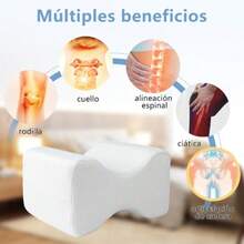 Almohada Ortopédica de Rodilla Memory FoamaAlmohada de Espuma de Memoria Corrección de Postura y Alivio del Dolor para Almohada la Pierna para Piernas y Rodilla con Funda Lavable Forma de H - Forma de H - Ver 2