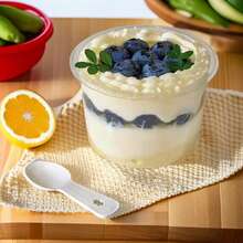 100pc/40pc Round Pudding Cups, Reusable Party Cups, Lids With Spoons, Novelty Mugs, Transparent Mousse Cake Boxes, Yogurt Cups, Suitable For Mousse Cakes, Puddings, Snacks, Fruits, Ice Cream, Yogurt Salads, Perfect For Christmas, Birthdays, Weddings And All Kinds Of Events. - 透明 - 查看 3