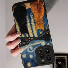 1 ốp lưng điện thoại chống sốc họa tiết mèo Van Gogh, tương thích với iPhone 17 Pro, 17 Air, 17, 17 Pro Max, 16, 16 Pro, 16 Plus, 16 Pro Max, 16e, 15 Pro Max, 13, 14, 12, XS, XR, 7, 8P, Galaxy S25, S25 Plus, S25 Ultra, A16, A36, A26, A56, A50, 11, 12 Pro, 12 X, 13 Pro, 14 Pro, 15 Pro, 10, 9 Note, 9 12c, Note 11 Pro, Note 8 Pro, Ốp bảo vệ - màu đen - Xem 2