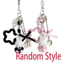 MIFFY 1 móc khóa hình thỏ hoạt hình, móc khóa thiết kế nơ phong cách Y2K Punk, phụ kiện trang trí túi xách lễ hội âm nhạc Coachella, kiểu ngẫu nhiên. - Nhiều màu - Xem 6