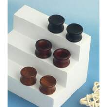 3 Pairs Gauges  Ears Wood Saddle Fit Solid Organic Ears Plug Gauges Double Flared Wooden Ear Tunn Stretcer Punk Piercing - 6mm2g - View 5