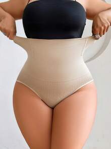 1 pezzo Mutandine modellanti vita alta taglie forti con effetto sollevamento glutei, forte controllo addominale & sollevamento glutei, modellazione corporea 3D; fascia vita senza cuciture, design glutei a pesca, adatto per fitness modellante, recupero post-parto & uso quotidiano - Albicocca - Visualizzare 4