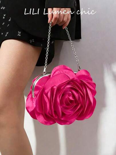 花卉晚宴包、新娘手提包、正式派对手拿包、婚礼钱包、女士玫瑰晚宴钱包