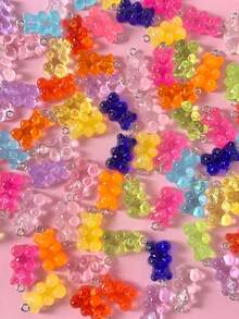 30pcs/set Clear Colorful Cute Plastic Bear Shaped Pendant (Random Color) - Multicolor - View 5