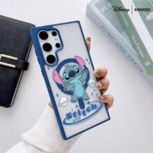 Miniso 1个迪士尼史迪奇626星球星空图案手机壳，透明磁吸防震，适用于三星Galaxy S26 Ultra/S26Plus/S26Edge/S26/S25/S24/S23/S22/A15/A16/A17/A35/A36/A37/A54/A55/A56/A57，圣诞礼物，送给女朋友 - 白色 - 查看 5