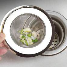 1pc Stainless Steel Sink Strainer, Kitchen Vegetable Washing Basin Drain Net, Floor Drain Anti-Clogging Net, Suitable For Restaurant, Kitchen, Hotel, Anti-Clogging, Durable, Anti-Corrosion - Silver - View 2