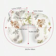Floral Nursing Pillow With Removable Washable Cover And Breathable Filling, Suitable For 0-16 Months Baby Nursing Support, Multi-Functional Support Cushion - Multicolor - View 6