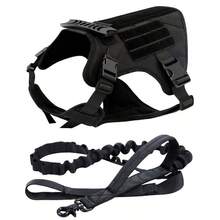 2 piezas Conjunto de arnés y correa táctica para perro, arnés para perro de alta resistencia con asa, ajustable/chaleco táctico para perro, adecuado para perros medianos/grandes para caminar, senderismo, caza, arnés táctico ajustable de nailon para perro, correa en stock - Multicolor - Ver 8
