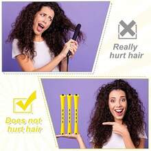 20pcs Electric Curling Iron Set - 4 Sizes Curling Wands - Easy To Create Natural Wavy Curls - Suitable For DIY Hairstyling, Applicable For Long, Medium And Short Hair, Essential For Salon, Beauty Travel, Back To School And Vacation - Yellow - View 6