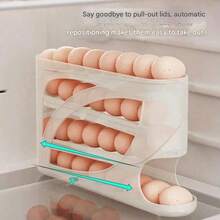 Multi-Layer Large Capacity Refrigerator Egg Storage Box, Sliding Rotatable Egg Tray, Fresh-Keeping - Multicolor - View 4
