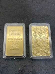 1盎司非磁性瑞士金条，镀金金锭，纪念币，唯一序列号，随机产品ID - 彩色 - 查看 4
