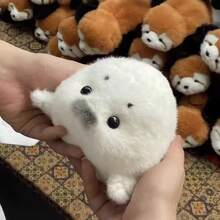 1pc Cute Gray Seal Plush Doll, Soft Stuffed Animal Doll, Desk Decor, Home Decor, Car Decor, Stress Relief Doll, Holiday Gift - Multicolor - View 7