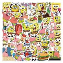 SpongeBob SquarePants 90pcs SquarePants Themed Sticker Roll - Random Styles, Featuring SquarePants, Squidward, Sandy, Plankton, Mr. Krabs Characters, Soft Colors, Suitable For Crafts, Gift Wrapping, Phone And Cup Decoration, Birthday Themes And DIY Projects, Cute Cartoon DIY Decorative Stickers For Phone Cases, Laptops, Notebooks, Guitars, Cups, Stationery, Waterproof Stickers - A - View 7