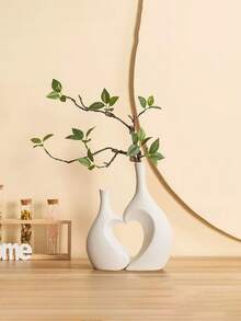 1/2 Stück Herzförmige Vase, nordischer Stil dekorative Vase, schwarz & weiß minimalistisches Design, stoßfeste Plastik Blumenvase, moderne Heimdekoration, geeignet für Wohnzimmer, Schlafzimmer, Büro, Trockenblumen, Kunstblumen, Dekoration, Hochzeit, Einweihungsparty, Geburtstag, Weihnachtsgeschenk - Einheitsgröße - Übersicht 9