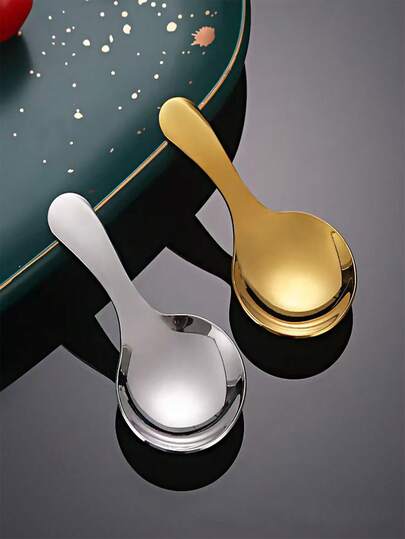 1/2/5 pezzi Cucchiaini in acciaio inossidabile a manico corto, cucchiaino da tè, cucchiaino per latte in polvere, cucchiaino per bambini, cucchiaino da caffè, cucchiaino da dessert, cucchiaino da gelato, cucchiaino per condimenti