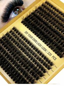 320 chùm mi giả, 16 hàng, mi nối riêng lẻ, độ dày 60D, 80D, 100D, độ dày 8-16MM, kiểu mi cong D mềm mại, tự làm tại nhà. - D - Xem 3