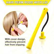 20pcs Electric Curling Iron Set - 4 Sizes Curling Wands - Easy To Create Natural Wavy Curls - Suitable For DIY Hairstyling, Applicable For Long, Medium And Short Hair, Essential For Salon, Beauty Travel, Back To School And Vacation - Yellow - View 5