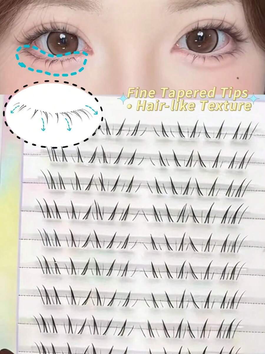 80 sợi mi giả tự nhiên, đầu nhọn, cong chữ B, trong suốt, dạng phân đoạn, dễ sử dụng cho người mới bắt đầu, mềm mại, có thể tái sử dụng, lấy cảm hứng từ phong cách Manga, tạo vẻ ngoài ngây thơ, phù hợp cho trang điểm hàng ngày, hẹn hò, đám cưới, tiệc tùng và lễ hội âm nhạc | Mi giả, mi riêng lẻ, mi giả, mi dưới, mi nối - Xem 1
