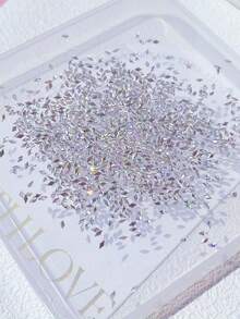 200pcs Sparkling Mini Diamond Beveled Zirconia Nail Art Rhinestone Small Flat Back Diamond Nail Jewelry Mini Rhinestone Nail Art Rhinestone High Quality Sparkling Zirconia Nail Art Rhinestone 3D Nail Art Crystal Rhinestone Pendant Nail Design Nail Gemstone Flat Back Rhinestone For DIY Fake Nail Decoration, Short Nail Patches, French Manicure, Almond Shaped Nails, French Manicure Patches, Pressure Tip Manicure, Manicure Set, Manicure Supplies - White - View 6