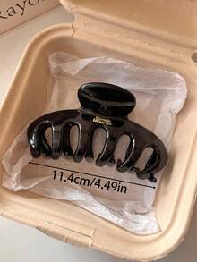 2个/1个 4.49英寸/11.4厘米 黑白轻质塑料发夹，时尚百搭优雅简约纯色发爪，适合日常佩戴、休闲、派对、通勤、海滩、发髻、马尾辫、洗脸、化妆、配饰（单面字母标签） - 彩色 - 查看 2