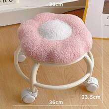 Flower Roller Stool, Quiet Swivel Casters, Portable Home Footrest Stool, Rotating Colorful Soft Cushion Stool For Living Room - Multicolor - View 9