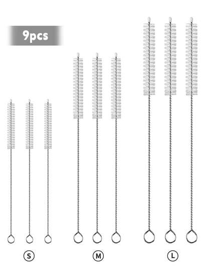 9pcs Straw Cleaning Kit, Includes 3 Sizes Of Brushes Suitable For Cups, Bottles, Water Bottles And Tubular Containers, Bendable Straw Cleaner, Cup Brush, Fine Straw Brush, Long Tube Brush, Pipe Cleaning Brush, Small Straw Brush, Long Bottle Brush, Kitchen Cleaning Brush