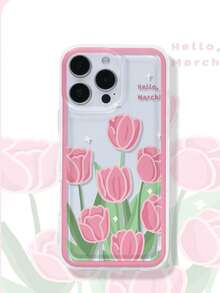 New Transparent Saffron Scented Edge Design Full Coverage Shockproof TPU Fashion Phone Case For IPhone11 12 13 14 15 16 17 Pro Max - Clear - View 1