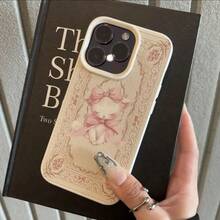 1pc TPU Material Elegant Pink Floral Bow Tie Cat Pattern Phone Case Compatible With Iphone 17 Pro Max/17/16 Pro Max/15/13/12/11, S20 FE/A15/S24/A55, Note 11/Note 12/Note 13 Pro, Full Coverage Anti-Drop Soft Protective Phone Cover - White - View 2