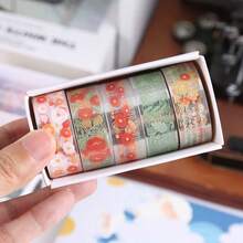 5张透明贴纸，适用于剪贴簿、创意透明PET花卉贴纸、纸质计划本贴纸、DIY装饰胶带、毕业季笔记本装饰、手机贴纸装饰 - 多色 - 查看 12