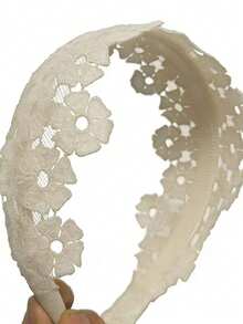 1pc Black Lace Summer Elegant Floral Wide Headband, Beauty, Home, Hair Accessories - Black - View 26