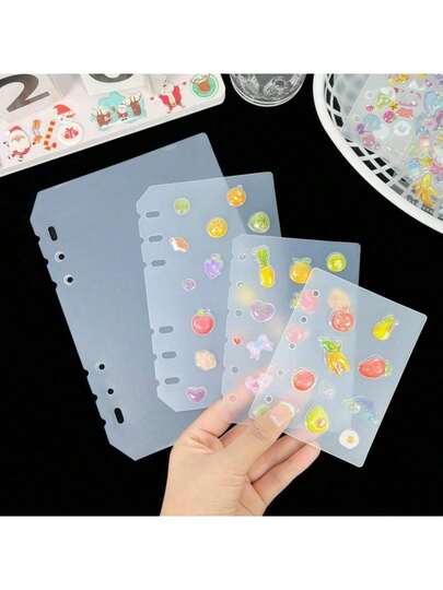 5/10/15张/袋 A5/A6/A7/M5 活页分隔页，半透明哑光分隔页，不规则防卡纸分隔页，贴纸便签纸，活页夹分隔页，加厚PP材质活页分隔页，活页补充页，便携式贴纸笔记本，适用于贴纸收纳、DIY计划本、笔记本、剪贴簿、旅行/预算计划本、返校用品、办公用品等。