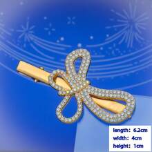 2026 New Butterfly Rhinestone Hair Clip, Minimalist Elegant Hair Accessory For Women,Summer,Holiday,Travel, Head Accessories, Claw Clips - Gold - View 3