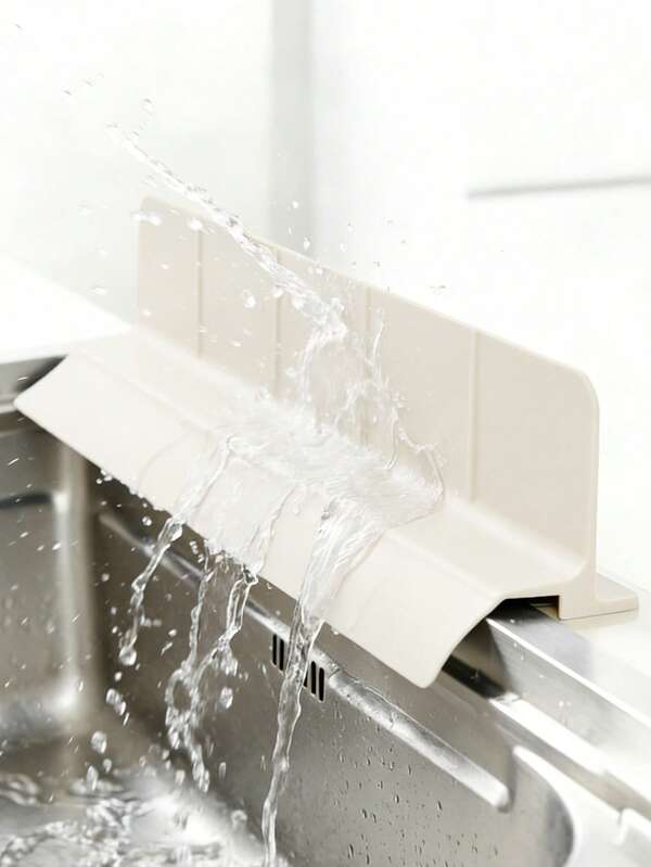 Protège-éclaboussures en silicone avec ventouse, barrière d'eau pour le bord de l'évier et le robinet, bouclier anti-éclaboussures de comptoir de cuisine antidérapant et imperméable