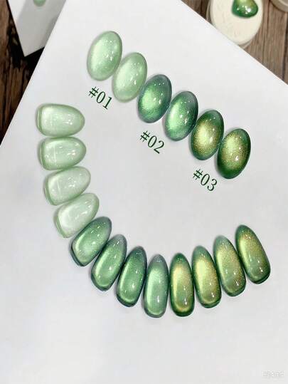 MIANEL 12ML 夏季美甲星竹绿系列猫眼凝胶指甲油 2026 陶瓷玻璃珠猫咪磁性凝胶指甲油 沙龙特供 蓝色美甲 绿色美甲 白色美甲 UV灯美甲用品