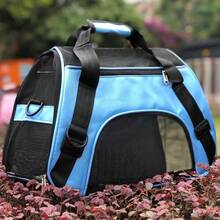 1 Túi vận chuyển thú cưng di động thoáng khí, túi du lịch gấp gọn cầm tay cho mèo và chó, ổ vận chuyển thú cưng dung tích lớn thông gió 4 mặt. - Màu xanh lam - Xem 10