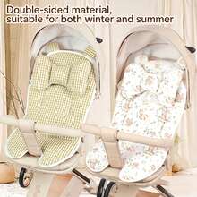 Blumen Baby Kinderwagen Kissen, Säuglings Autositz Einsatz - Umkehrbarer, universeller, atmungsaktiver und weicher Neugeborenen Sitzeinlage für Kinderwagen, Kinderwagen Sitzkissen Einlage für Neugeborene - Verschiedenfarbig - Übersicht 3