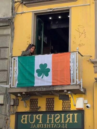 1 stuk Ierse vlag, St. Patrick's Day, Ierse vlag, Ierse klavervlag, buitendecoratie, tuindecoratie en themafeest, feestartikelen voor de feestdagen, feestaccessoires