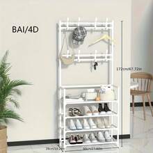 Kệ để giày nhiều tầng có móc treo, kệ đựng đồ độc lập cho hành lang. - Nhiều màu - Xem 3