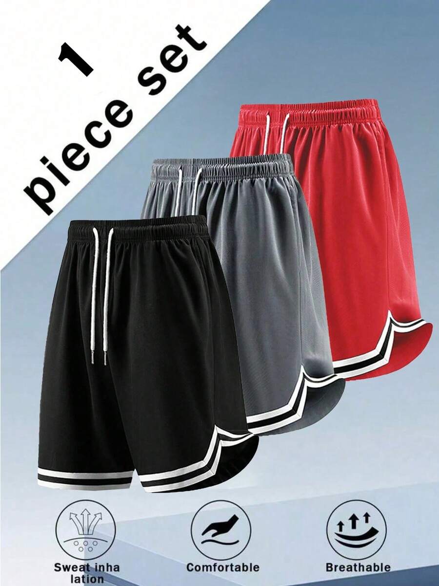 Shorts de basket-ball sport décontracté en maille pour hommes, shorts extérieurs à séchage rapide et élastique à la mode pour hommes et femmes - Noir - Voir 1